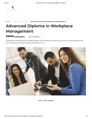 Advanced Diploma in Workplace Management - Edukite