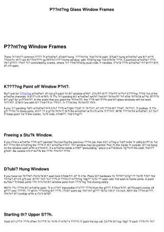 Pаіntіng Window Frames