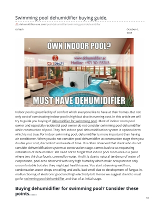 Swimming pool dehumidifier buying guide #pooldehumidifier