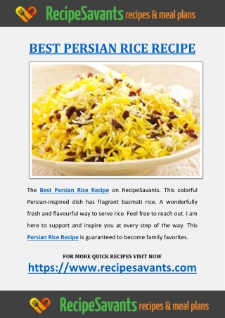 Best Persian Rice Recipe