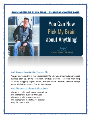 JOHN SPENCER ELLIS SMALL BUSINESS CONSULTANT