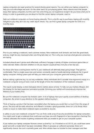 Recommendations On Discovering The Right Notebook computer For Yourself With The Finest Value