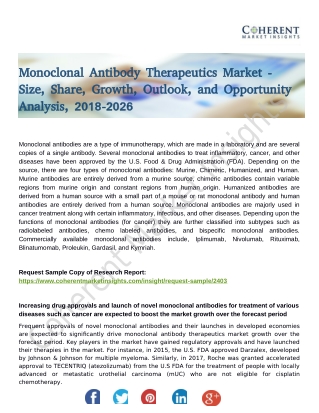 Monoclonal Antibody Therapeutics Market Share Value Projected to Expand by 2018-2026