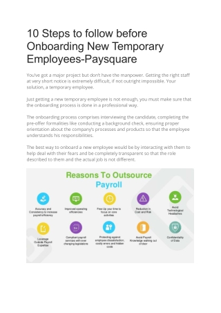 10 Steps to follow before Onboarding New Temporary Employees-Paysquare
