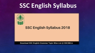 SSC English Syllabus 2018 Available here. Candidates can collect SSC Study notes