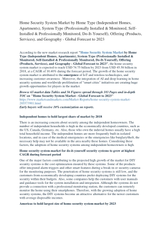 Home Security System Market worth $74.75 billion by 2023