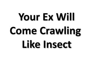 This spell will make your ex to come to you like a crawling insect