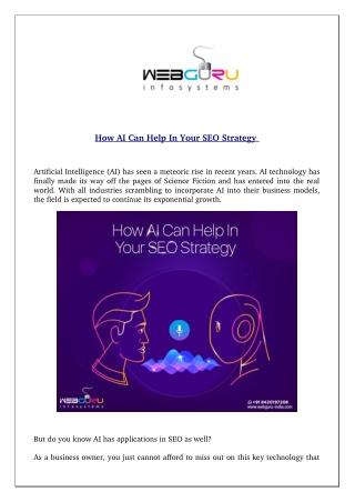 How AI Can Help In Your SEO Strategy