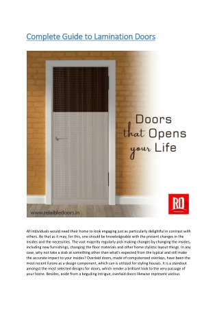 Lamination Door