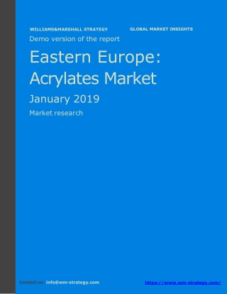 WMStrategy Demo Eastern Europe Acrylates Market January 2019