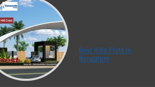 Best Villa Plots in Bangalore