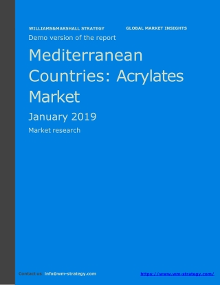 WMStrategy Demo Mediterranean Countries Acrylates Market January 2019