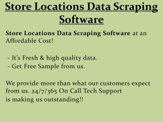 Store Locations Data Scraping Software