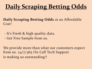 Daily Scraping Betting Odds