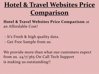 Hotel & Travel Websites Price Comparison