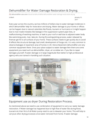 Dehumidifier for Water Damage Restoration & Drying #dehumidifier