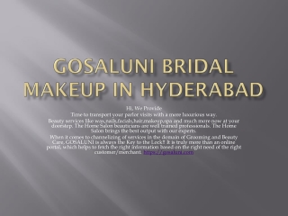 Bridal makeup services at home in ameerpet Hyderabad Gosaluni