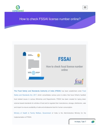 How to check FSSAI license number online?