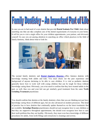 Family Dentistry – An Important Part of Life