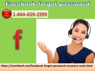 Troubleshoot Facebook with Facebook forgot password services 1-844-659-2999