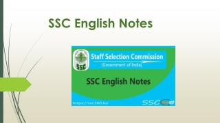SSC English Notes Given Here - Download SSC English Grammar Topic Wise Here.