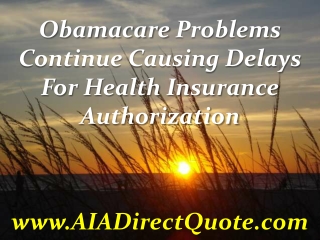 Obamacare Problems Causing Delays Concerning Authorization