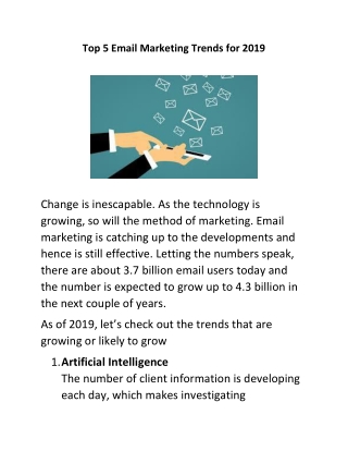 Top 5 Email Marketing Trends for 2019