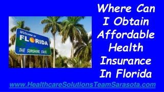 Where Can I Obtain Affordable Health Insurance In Florida