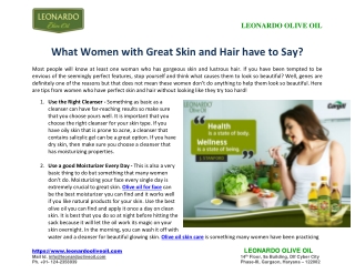 What Women with Great Skin and Hair have to Say?