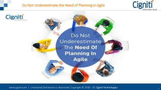 Do Not Underestimate the Need of Planning in Agile