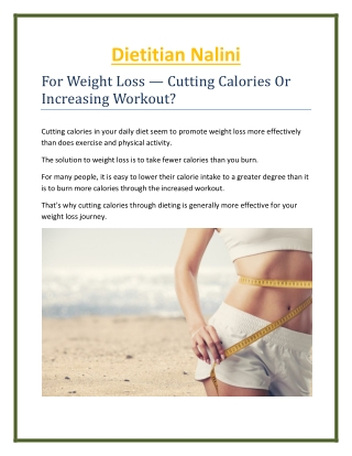 Weight loss diet plans | Dietitian Nalini | Panchkula