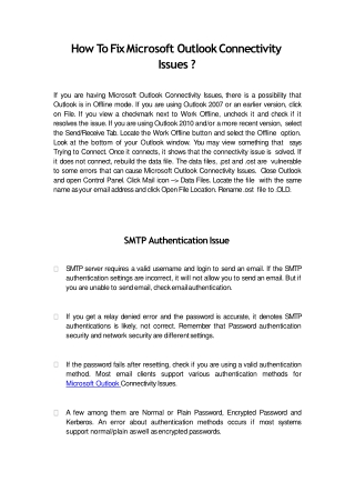 How To Fix Microsoft Outlook Connectivity Issues | Server Issues