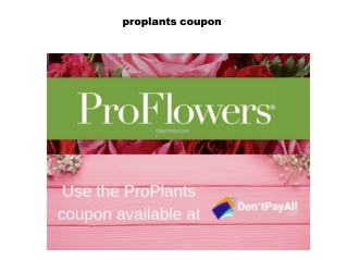 ProPlants coupons for affordable plant shopping