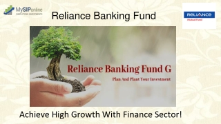 Reliance Banking Fund: Best Investment Choice in the Banking Sector