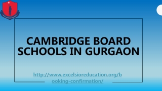 Cambridge board schools in Gurgaon