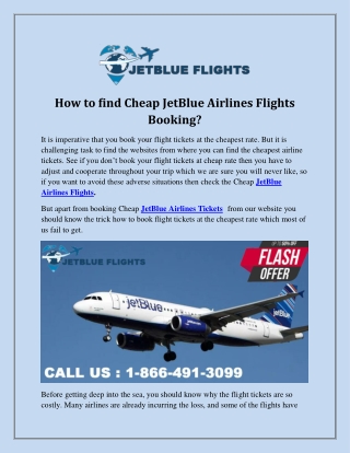 How to find Cheap JetBlue Airlines Flights Booking?