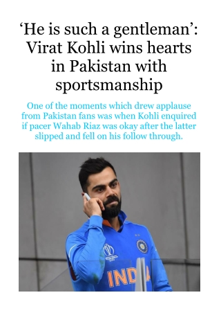 ‘He is Such a Gentleman’ - Virat Kohli Wins Hearts in Pakistan With Sportsmanship