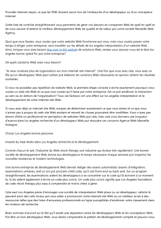 Provider Internet requis: ce que les PME doivent savoir lors de l'embauche d'un développeur ou d'un concepteur Internet