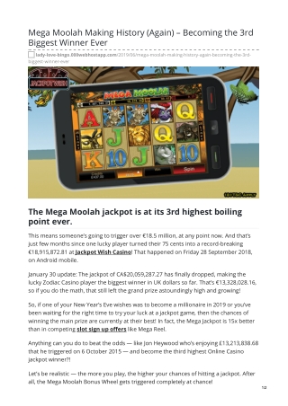 Mega Moolah Making History (Again) – Becoming the 3rd Biggest Winner Ever