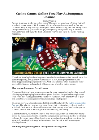 Casino Games Online Free Play At Jumpman Casinos