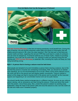 First Aid Myths that Can Be Dangerous if Followed