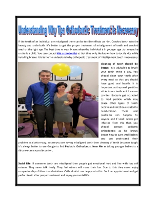 Understanding Why Tpa Orthodontic Treatment is Necessary