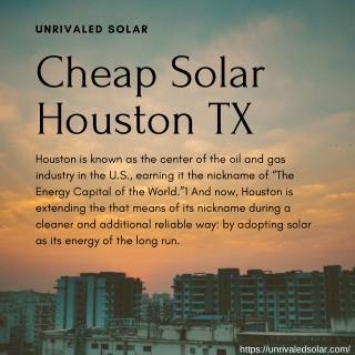 Cheap Solar Houston TX | Residential Solar Supplier TX