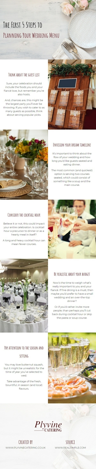 The First 5 Steps to Planning Your Wedding Menu