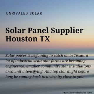 Solar Panel Supplier Houston TX | Solar Panel Supplier TX