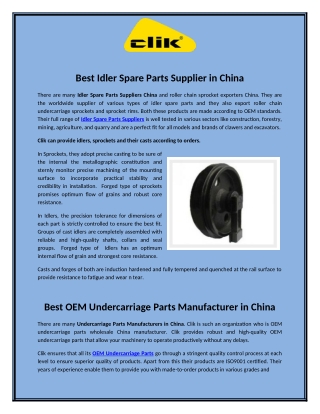 Best Idler Spare Parts Supplier in China