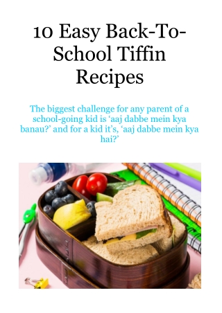 10 Easy Back-To-School Tiffin Recipes