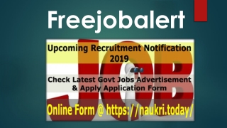 Freejobalert 2019 - Upcoming All Govt Jobs Alerts, Bank Jobs Notification