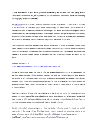 All-Flash Array Market Size, Growth, Trend and Forecast to 2023