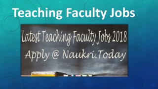 Latest Teaching Faculty Jobs 2019 – Check Upcoming Teaching Vacancy